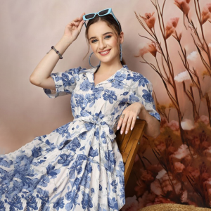 Floral Print Fit & Flare Maxi Dress